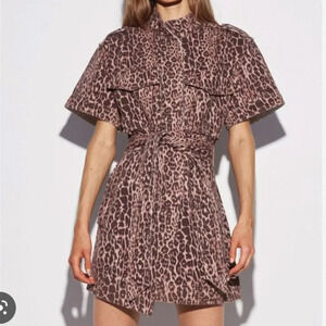 CMEO COLLECTIVE Reiterate Dress - Brown Leopard Size Small EUC